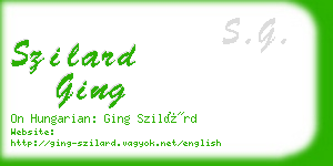 szilard ging business card